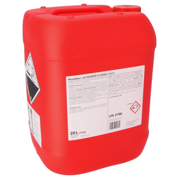 22 kg - PoolsBest® pH reducer liquid 14.9% - Image 3