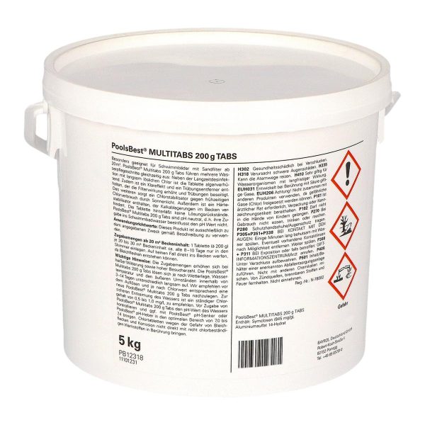 5 kg - PoolsBest® Chlorine Multitabs 5 in 1, 200 g tabs - Image 5