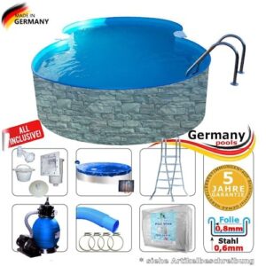 Achtform-Swimmingpool 8,55 x 5,00 x 1,25 m Set Achtform-Pool