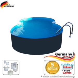 Achtformbecken 7,25 x 4,6 x 1,25 Anthrazit