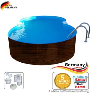 Achtformbecken Holz-Optik 6,25 x 3,6 x 1,2 Dark Wood-Muster