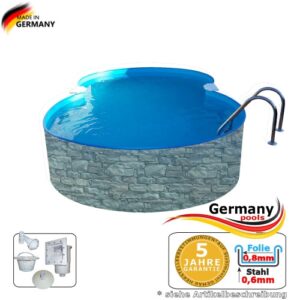Achtformbecken Stein-Optik 4,7 x 3,0 x 1,2 Achtform-Pool Stone