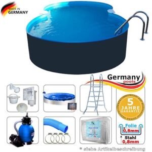 Achtformpool 5,25 x 3,20 x 1,25 Set Anthrazit