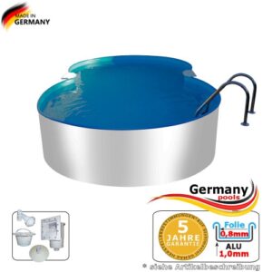 Alu-Achtformpool 4,70 x 3,00 x 1,25 m Alu-Achtformbecken Pool