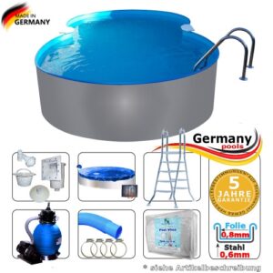 Edelstahl-Achtformpool 6,25 x 3,60 x 1,25 m Komplettset