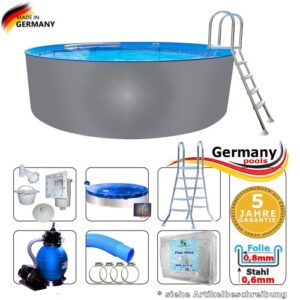 Edelstahlbecken 550 x 125 cm Aufstellbecken Komplettset