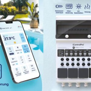 Intelligente Poolsteuerung iControlPro inkl. Stromverteiler und optionaler Pooldesinfektion