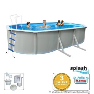 Ovalpool 7,30 x 3,60 x 1,20 m Breiter Handlauf 15 cm
