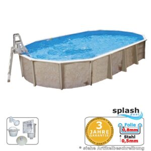 Ovalpool 7,30 x 3,60 x 1,32 m Center Pool oval freistehend