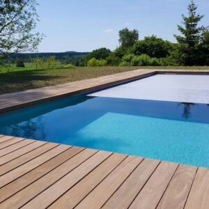 Pool Komplettset Premium ONE® mit Skimmer-Fertigpool und optional elektrischem Rollo / Poolabdeckung