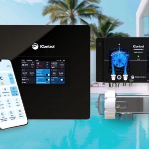 Pool-Salzwasserelektrolyse iControl Salt mit Touchdisplay, intelligenter Poolsteuerung und optionaler pH-Regulierung
