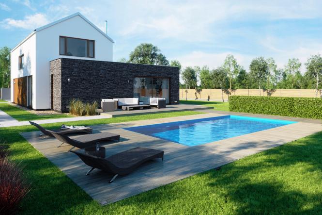 Rechteckbecken / Rechteckpool mit Skimmer