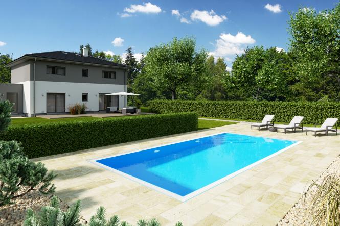 Rechteckbecken / Rechteckpool mit Überlauf