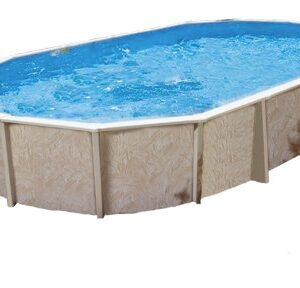 Stahlwandpool oval 12,50 x 6,40 x 1,32 m Center Pool freistehend Set