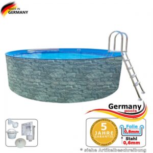 Stone Pool 5,00 x 1,20 Stahlwandpool Stein Optik Aufstellpool