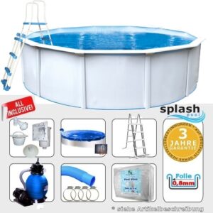 Swimmingpool 4,60 x 1,20 m STARK1 Set Breiter Handlauf 15 cm